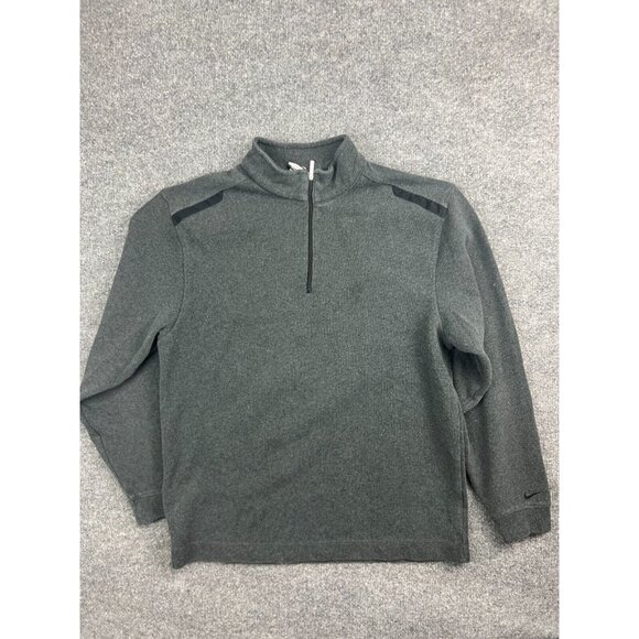 Nike Golf Sweater Men's Large Gray 1/4  Zip Pullover Dri-Fit Heavy Knit - Picture 1 of 8
